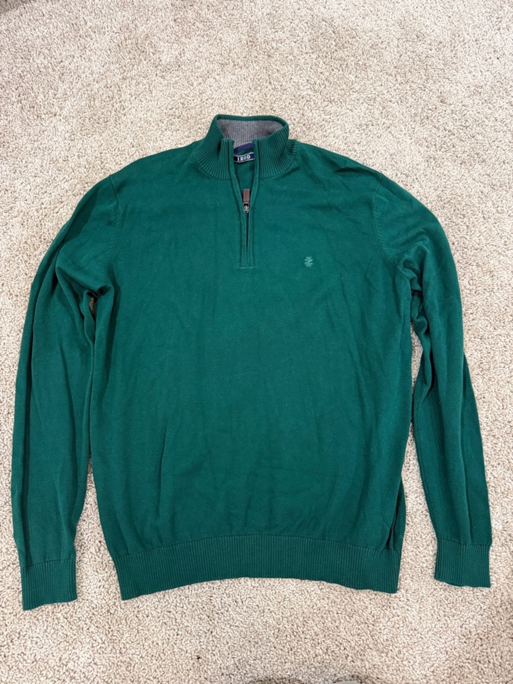 Izod Men's Dark Green Half-Zip Sweater
